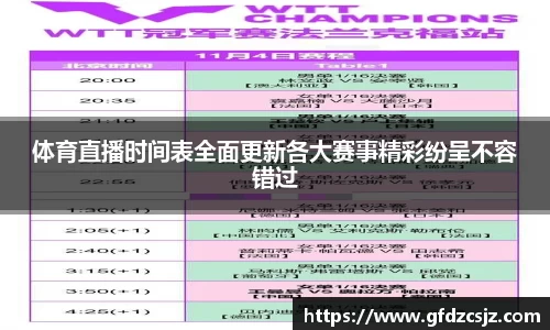 体育直播时间表全面更新各大赛事精彩纷呈不容错过